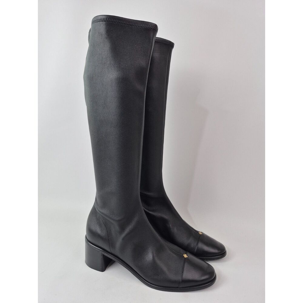 Tory Burch Women's Black Cap Toe Knee High Boots Shoes Size 9.5 M